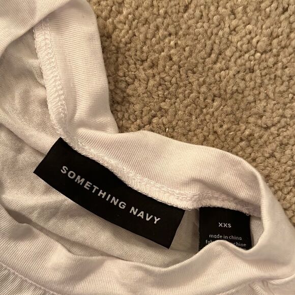 New Something Navy WHITE Tee XXS - Picture 3 of 5